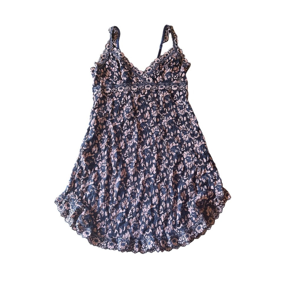Hanky Panky Lace Chemise Dress Size Small Blue‎ Purple Floral Stretch